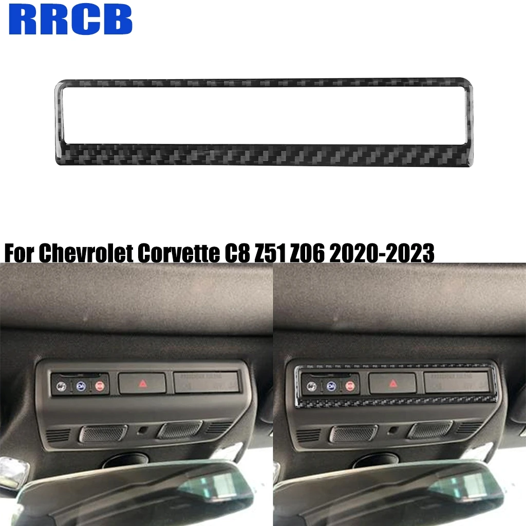 

For Chevrolet Corvette C8 Z51 Z06 2020-2023 Car Accessories Carbon Fiber Warning Light Switch Decoration Interior Cover Stickers