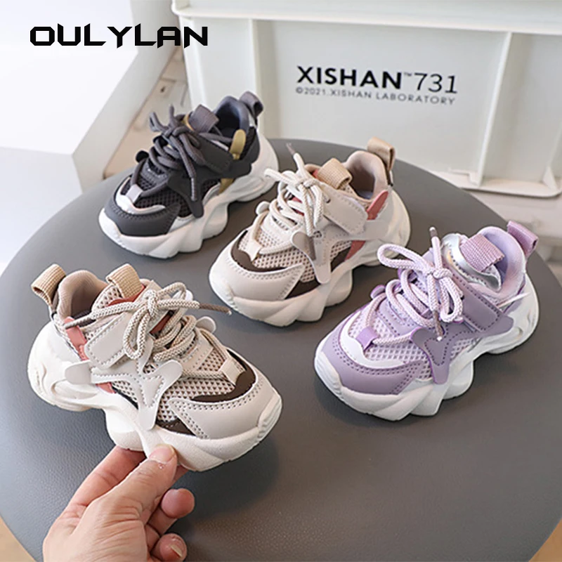 

2024 Mesh Breathable Children Sneakers Spring Autumn Baby Soft Bottom Shoes Casual Sports Running Sneakers for Boys Girls Shoe