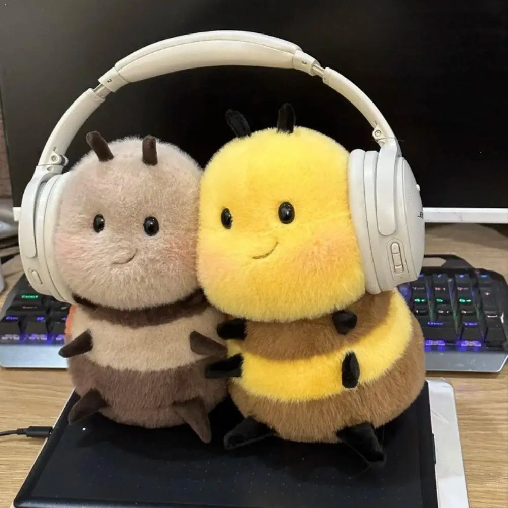 Kawaii Bumblebee Ladybug Plush Toy Ultra Soft Stuffed Insect Doll Bedtime Companion Sleep Toys Home Room Decor Birthday Gifts