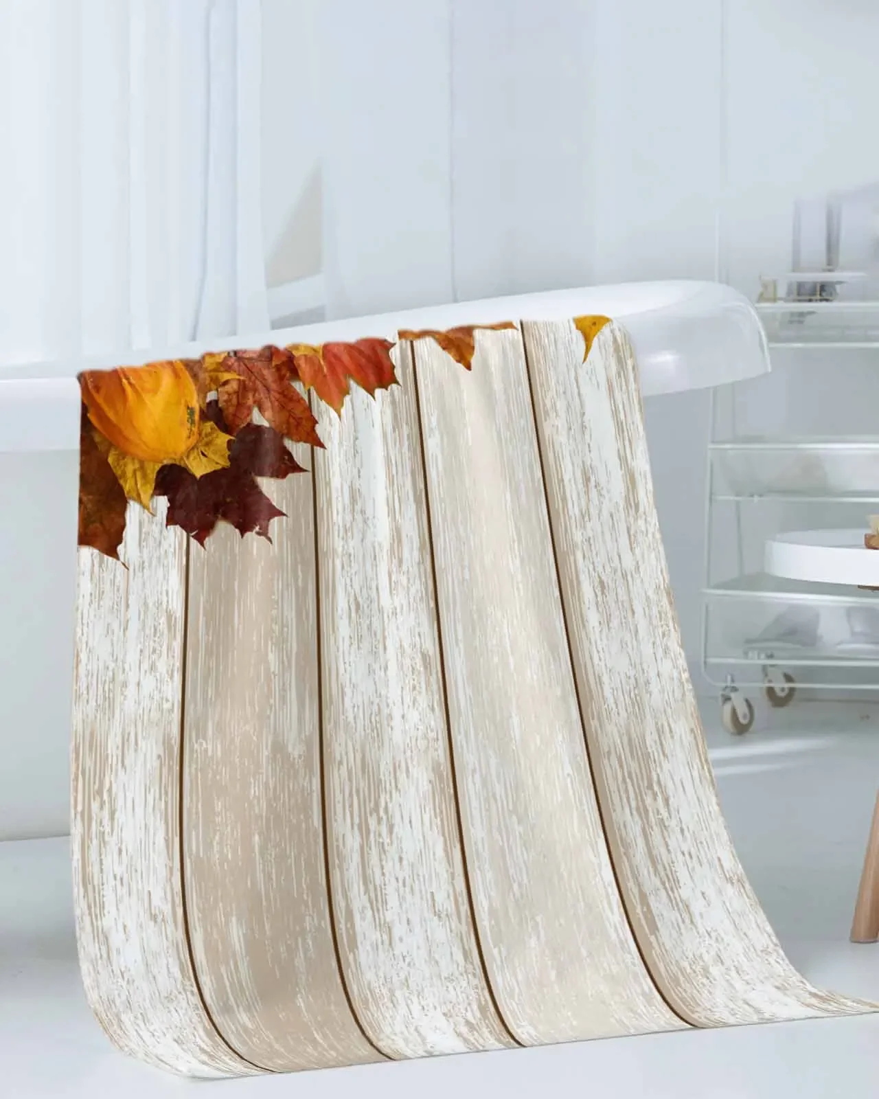 

3pcPumpkinLeaf And Wood Towel Set Ultra Soft Highly Absorbent Includes 1 Bath Towels 1 Hand Towels 1 WashclothsFor Home Bathroom