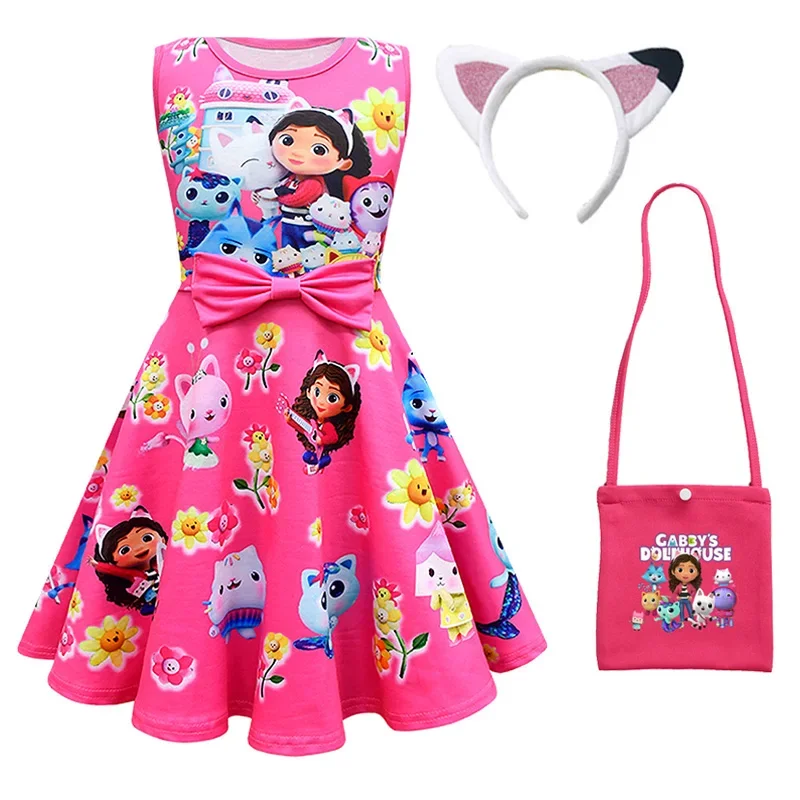 Baby girls cartoon gavby's dresses kids cabby's Dollhouse cat clothes Halloween cosplay Christmas costume casual girl dress set