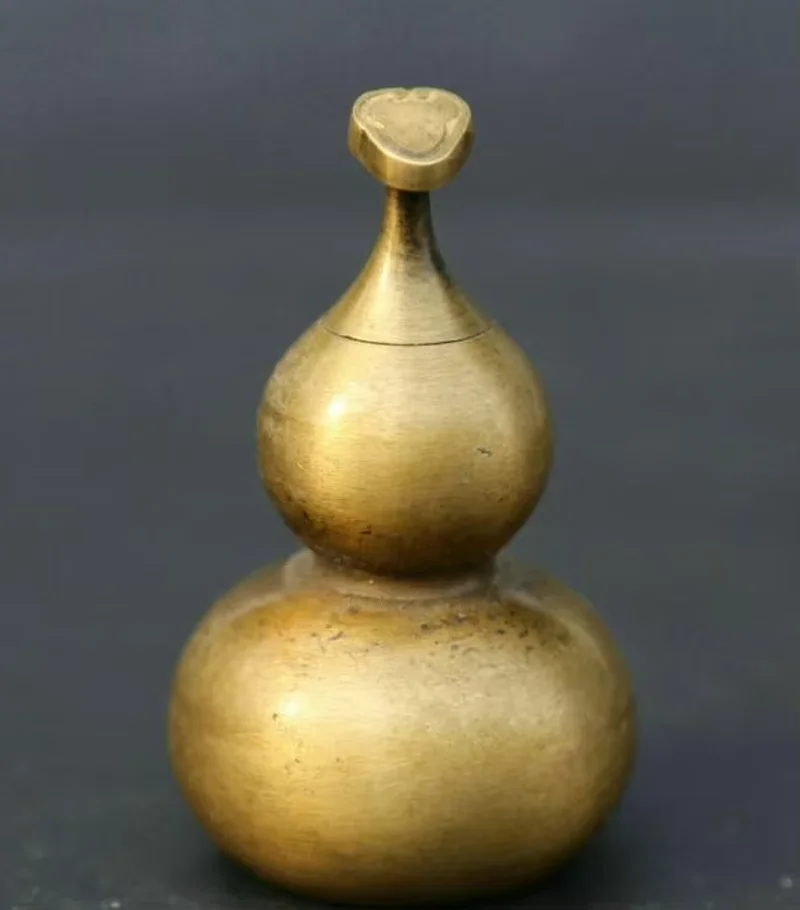 2,6 дюйма, Китай, бронза, позолота, Ruyi, восемь диаграмм, Lagenaria Siceraria, тыква из огурбита