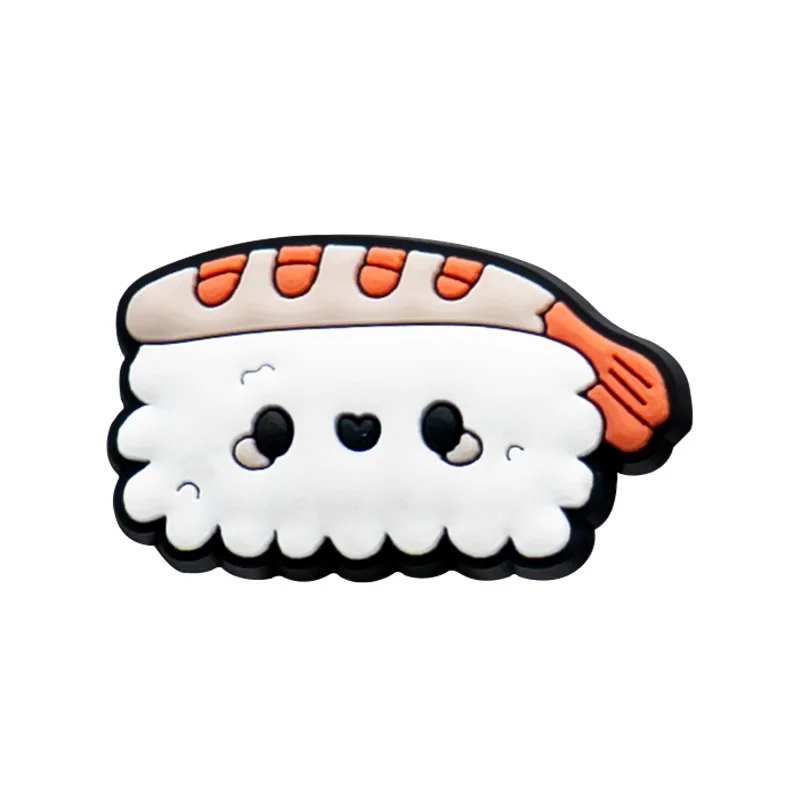 1/9 Stück japanische Lebensmittel-Schuhanhänger, gegrillter Tintenfisch, Sushi, Takoyaki, Snack, Salat, Schuhdekoration, Zubehör, geeignet für alle Clogs – Detail 10