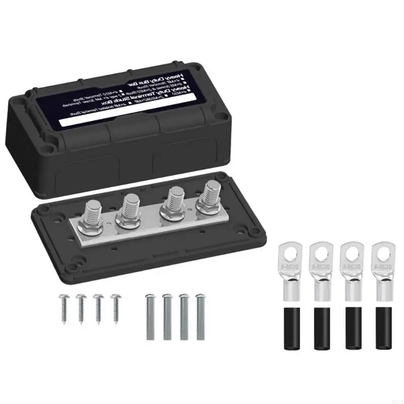 M76E Batterieverkabelungs-Sammelschienenblock, 48 V, 100 A, abgedeckter Klemmenverteilerblock für Auto-, Wohnmobil- und – Detail 10