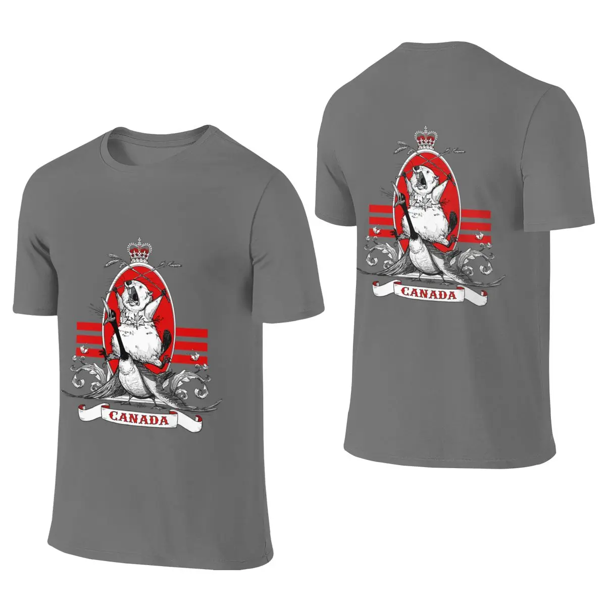 Screaming Beaver Smooth Reversible T-shirt Fresh And Versatile Fade-Resistant Tee