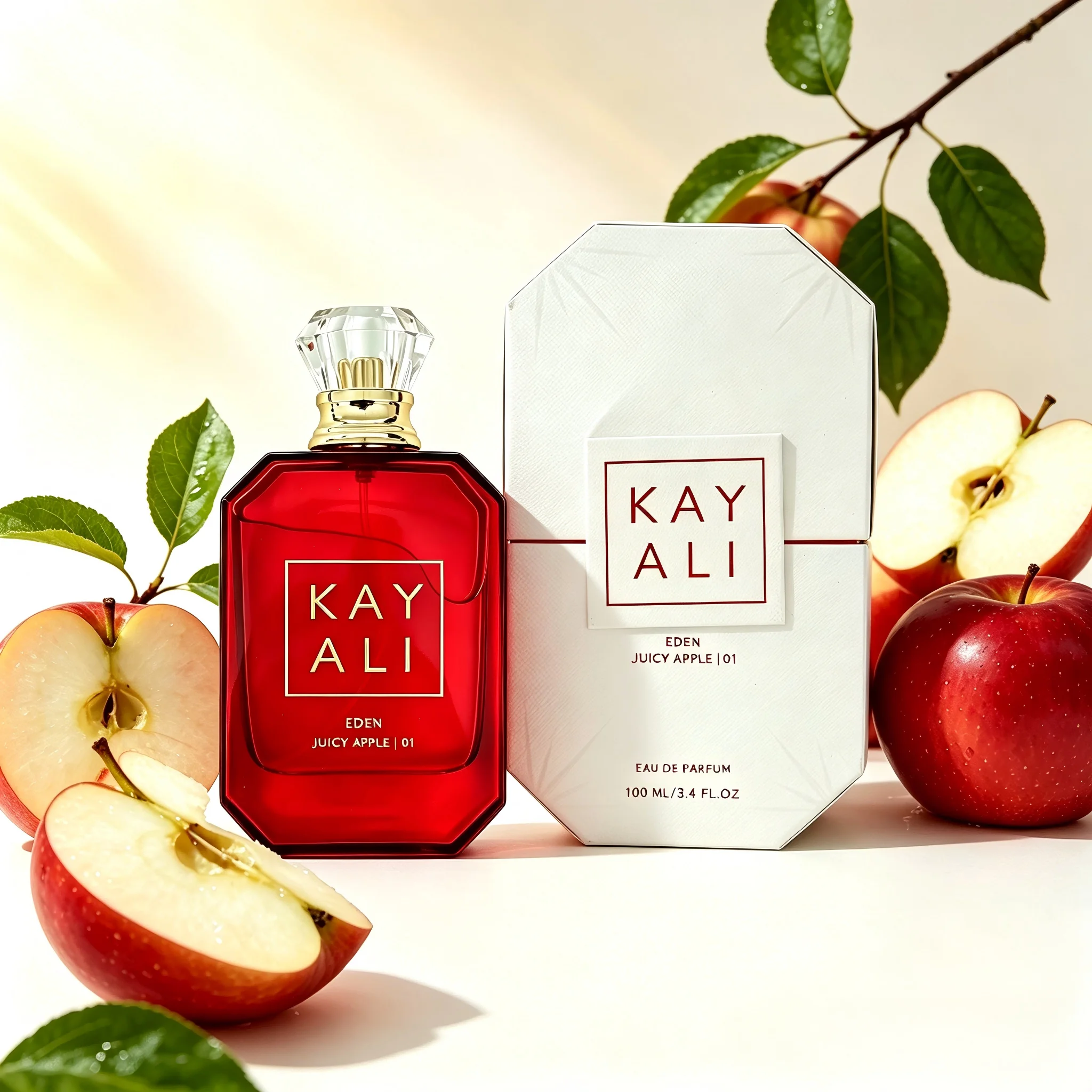 Parfums Eden Juicy Apple 01 Eau de Parfum 100ml – Senteur fruitée florale fraîche, douce et vibrante avec des accords de pomme rouge, baies sauvages, jasmin et litchi