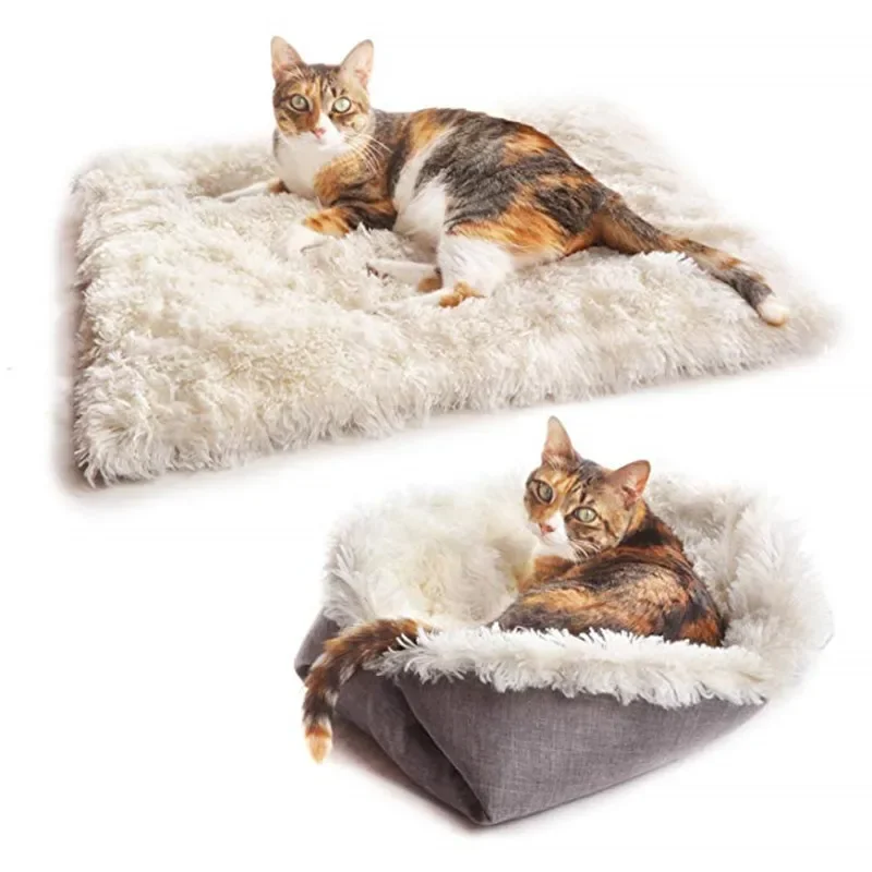 

Autumn Winter Dual Purpose Warm Pet Dog Cat Bed Plush Cat House Kennel Mattress for Pets Cats