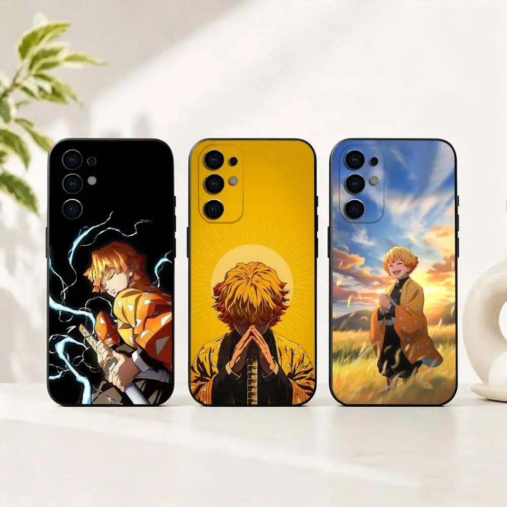 Anime Demon Slayer Z-Zenitsu Phone Case For Samsung S25,S24,S21,S22,S23,S30,Ultra,S20,Plus,Fe,Soft Silicone Black Cover