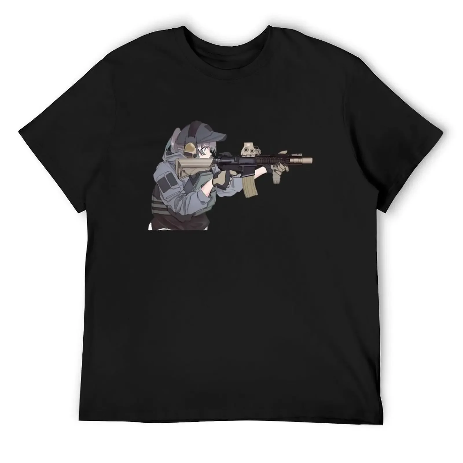

Military Anime Girl T-Shirt custom shirt plus size clothes customs design your own mens t shirts casual stylish