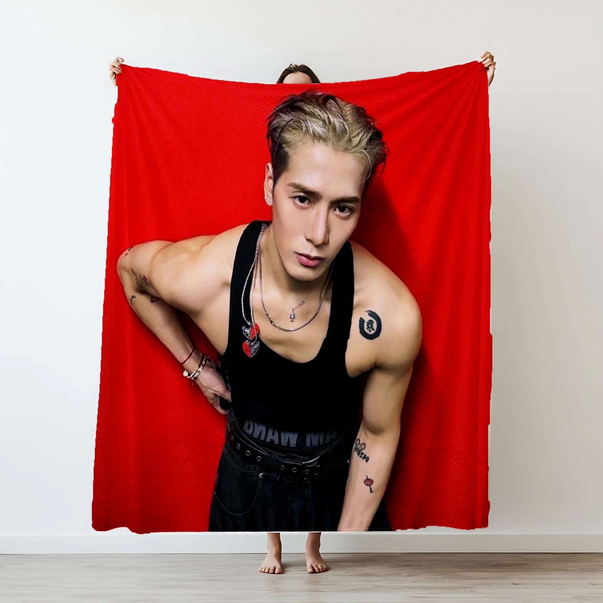 cmcm Jackson Wang Inspired Throw Blanket Soft Flannel Decor for Sofas Bedrooms Perfect for AirConditioned Rooms
