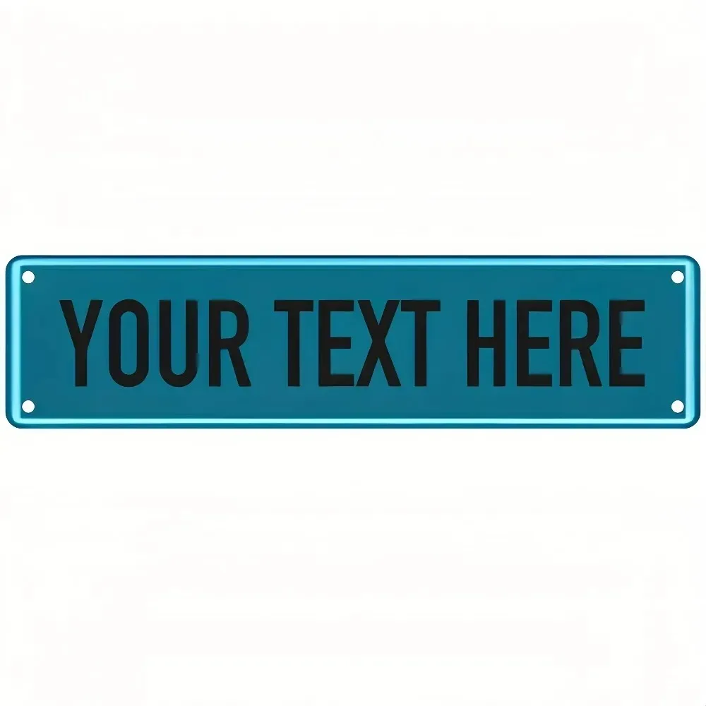 [CIFbuy][2D Flat]Custom Turquoise Aluminum Street Sign,Personalized Custom Text Long Narrow Wall Decor(Only For Decoration)