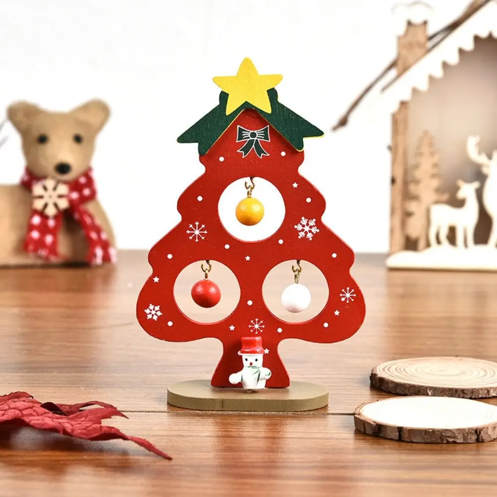 

Sturdy Environmentally Friendly Wood Ornaments Xmas Tree Christmas Decoration Christmas DIY Table Wooden Tree Ornament