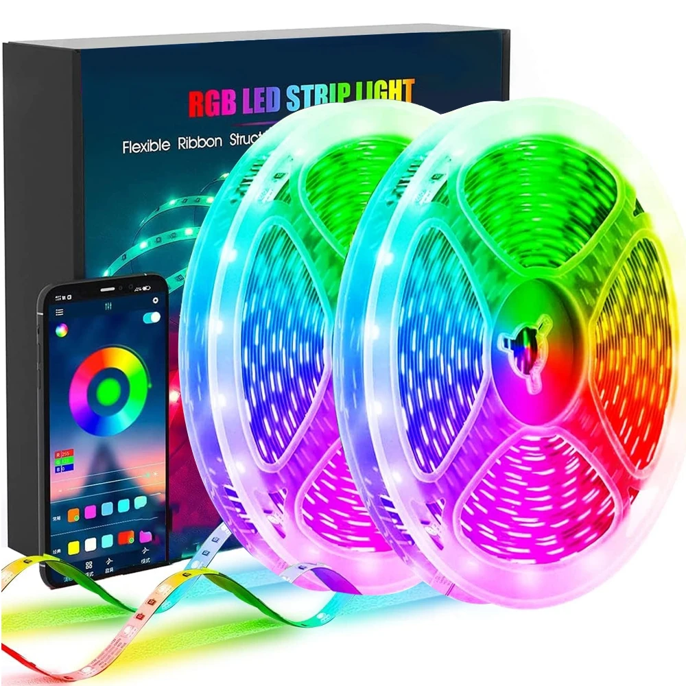 Smart RGB LED Gaming Light Strip USB Christmas Lights Music Sync Flexible Tape APP Remote Control for Gaming Room TV Backlight