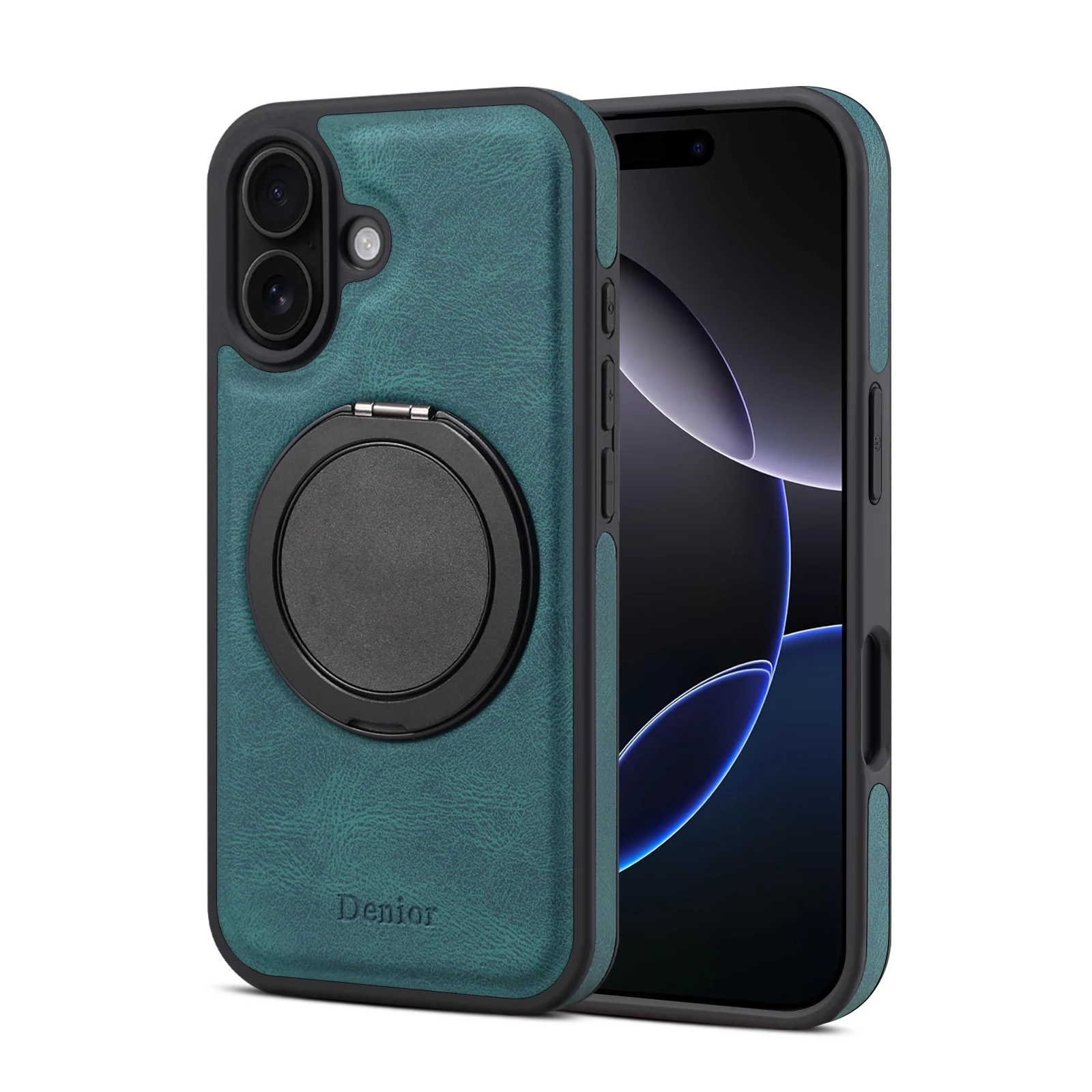 Handyhülle 360 ° Drehbarer Ständer mit Kunstleder-Ringverschluss für iPhone 18 Pro Max 17 Air 16 Plus 15 14 13 12 – Detail 22