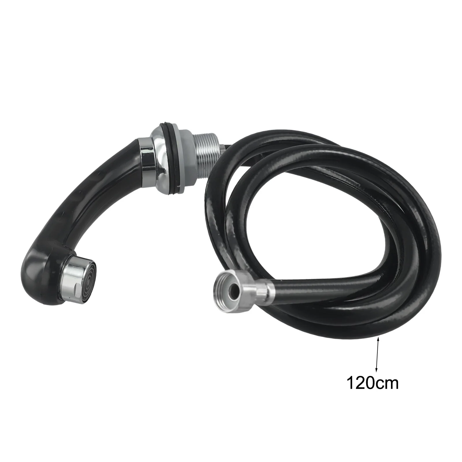 Chrome Single Handle Hairdresser Faucet High-pressure Fitting Cold And Hot Water Hoses Complete Chrome Fitting