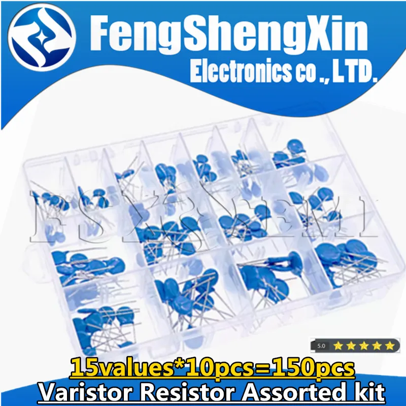 

15values*10pcs=150pcs Varistor Resistor Assorted kit Box 5D471K 7D471K 7D431K 10D471K 10D431K 10D391K 14D471K 14D431K 10D241K