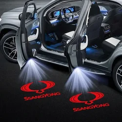 Araba LED kapı uyarı ışığı hoşgeldiniz işık projeksiyon lambası aksesuarları için Ssangyong Korando Musso spor Rexton