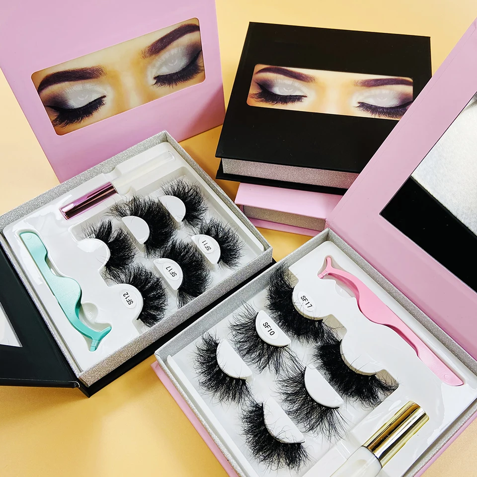 3 Pairs Eyelashes Box Package Can Put Tweezer Lashes Glue Big Lash Box New Design Empty Lash Book