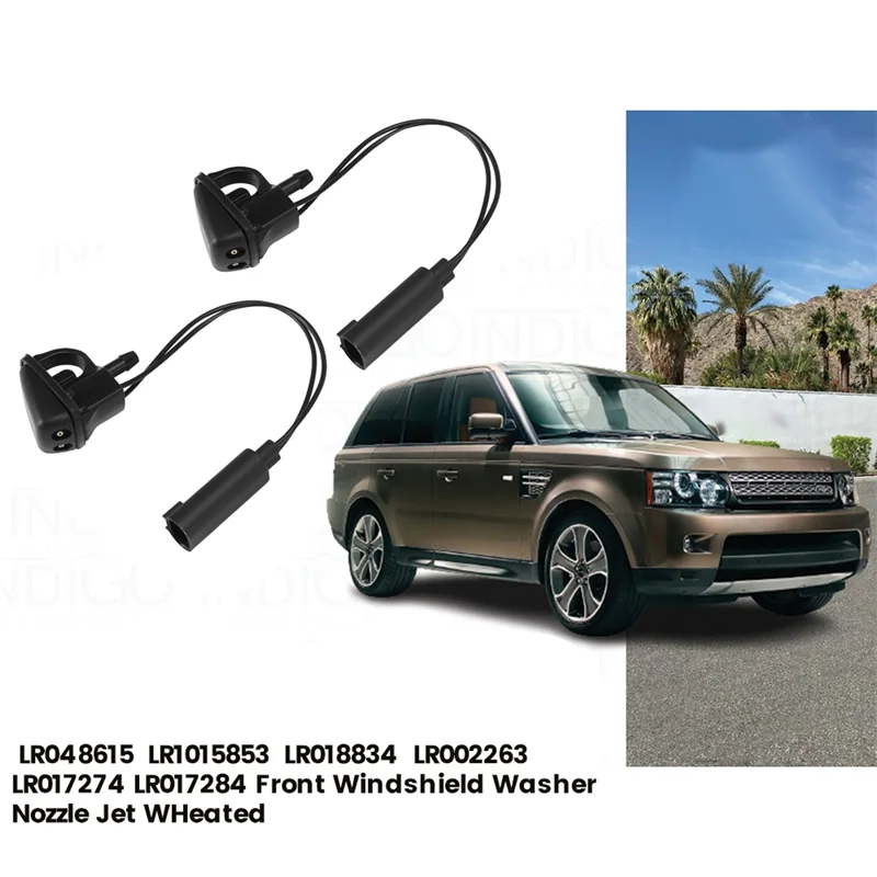 

A64P-2Pcs LR048615 Front Windshield Washer Nozzle Jet W/Heated LR1015853 For Land Rover LR3 LR4 L319 Range Rover Sport 05-16