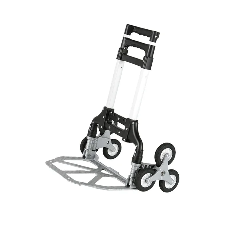 High-quality aluminum and plastic foldable compact shopping trolley with two wheels