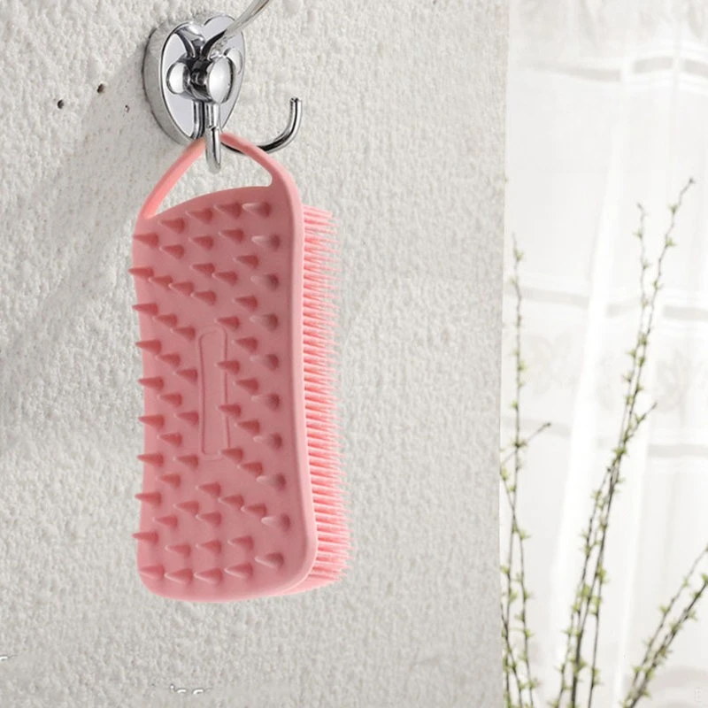 

Silicone Body Scrubber 2 in 1 Body Brush & Hair Scalp Brush for Shower and Bath Stimulating Blood Circulation Shower Accessories