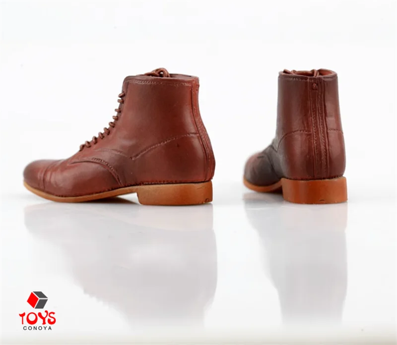 1/6 Scale Male Lace-up Rubber Boots Soldier Solid Shoes Model Fit 12-inch Detachable Feet Action Figure Body Dolls