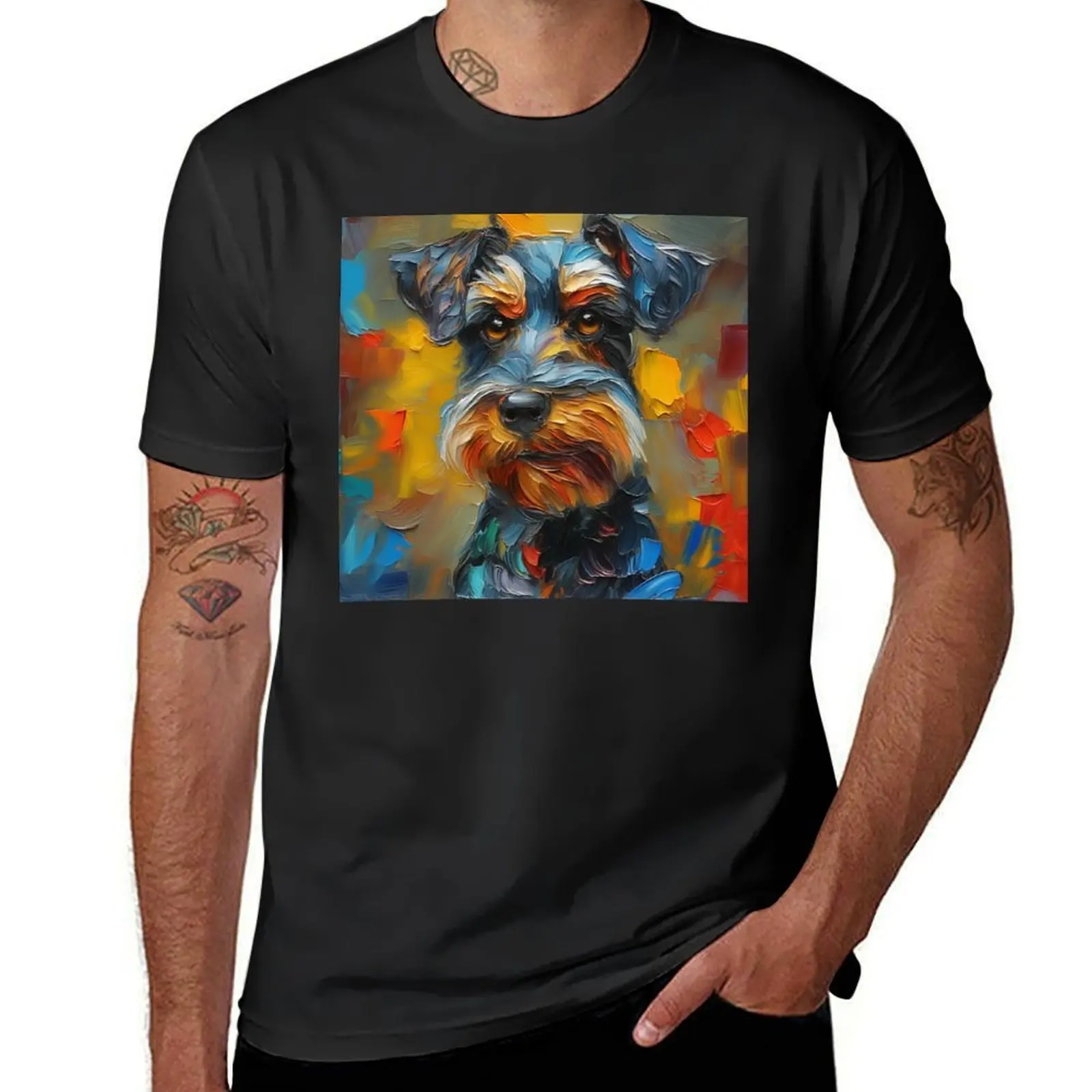 The Schnauzer Portrait T-shirt sublime heavyweights cute tops oversized black t-shirts for men