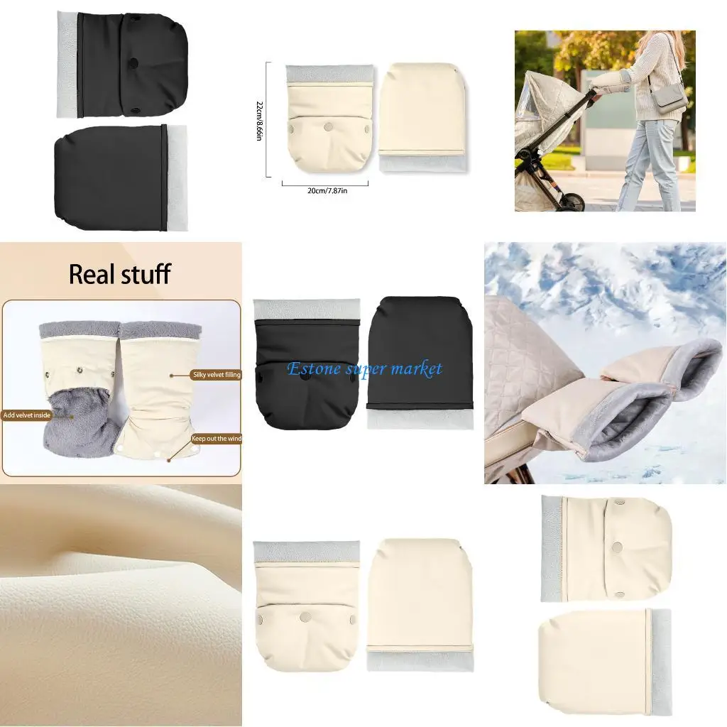 

090B Pushchair Hand Warmer Gloves Splashproof Windproof Mittens Strollers Handmuffs