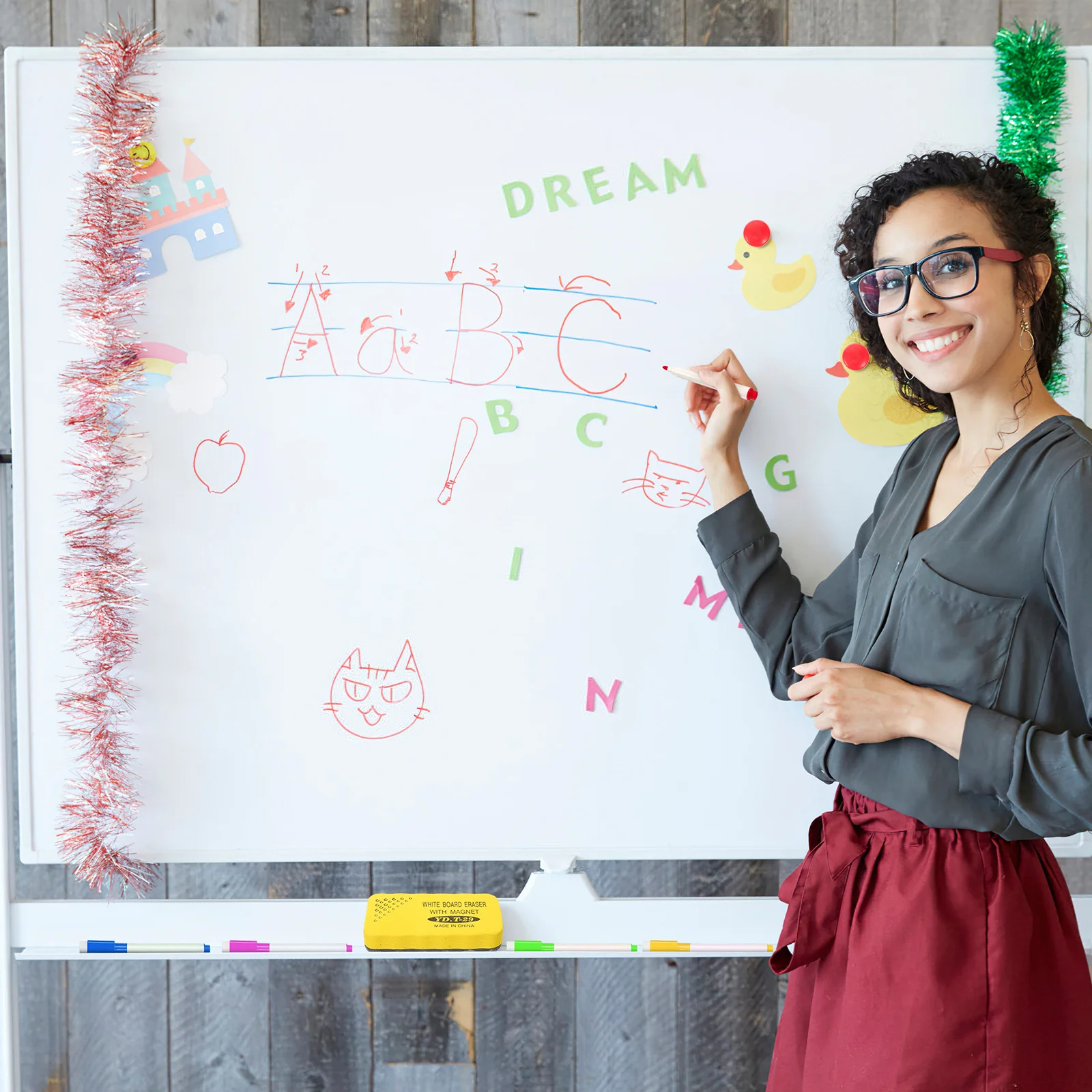 1Set Magnetic Whiteboard Kits Complete Whiteboard Accessories Premium Build No Burrs Easy to Handle Perfect Gift for Christmas