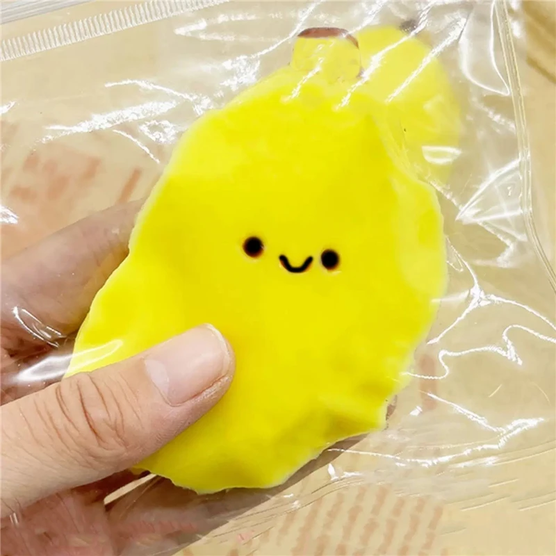 Cartoon Banana Toast Dog TPR Squishy Toy Sticky Fingers Quick Rebound Mochi Ugly Cute Foot Fidget Stress Relief Squeeze Toy Gift view 2