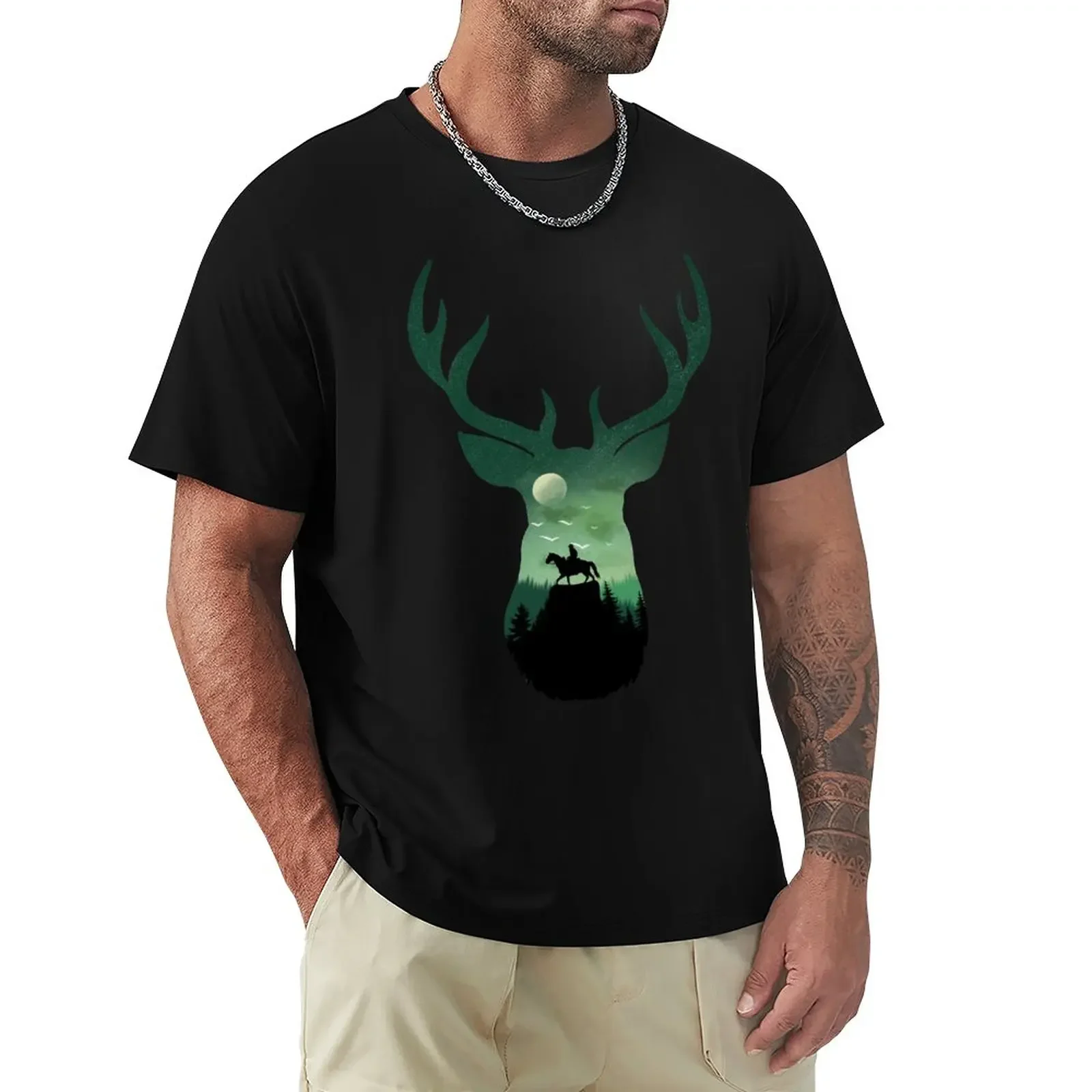 

Arthur Morgan Deer/Stag Landscape T-Shirt T-shirt short man clothes black t shirts for men