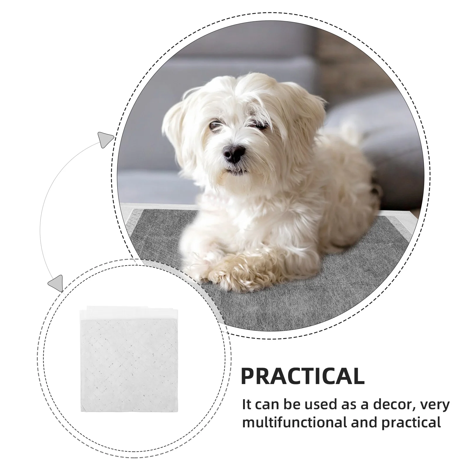 

50Pcs Disposable Dog Pee Pads Safe Material Portable Lightweight Home Office Lawn Use Pet Pee Pad Pet Diaper Dog Puppy Diaper