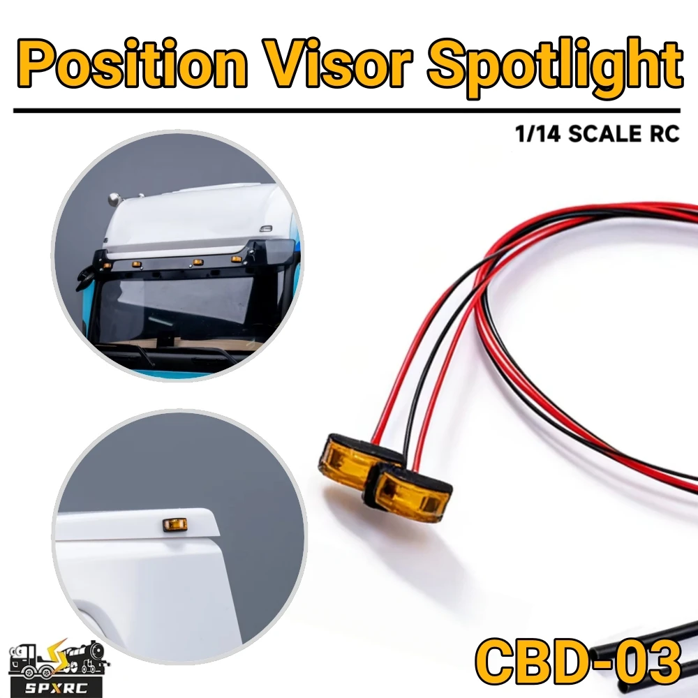 Position Light LED 3V Visor Spotlight CBD-03 ABS For 1/14 Tamiya RC Scaniaa Mann Actros Romote Control Trailer Tipper Toy Parts