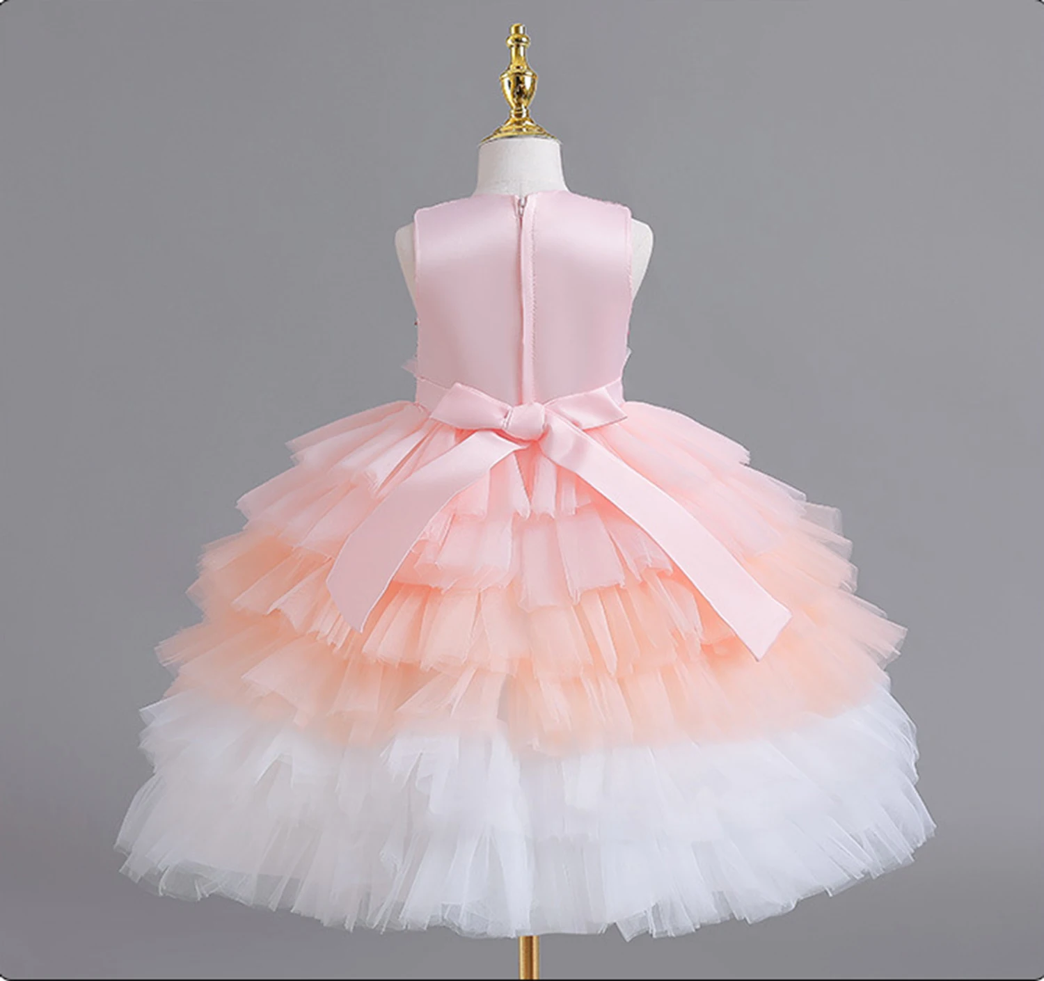 Stunning Baby Little Girls Sequined Flower Girl Dress Birthday Party Pageant Cupcake Tutu Dress XZ121