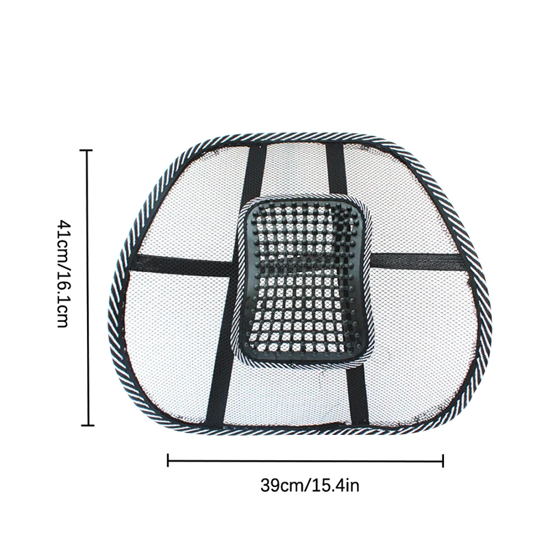 Car Seat Office Chair Massage Back Lumbar Support Mesh Ventilate Cushion Pad Black Mesh Back Lumbar Cushion For Car Driver