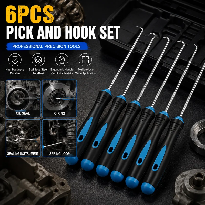 

Boxed 6 Pieces Dent Puller Hooks Auto Body Repair Pulling Hook Kit Professional Car Concave Pit Removal Hand Tools