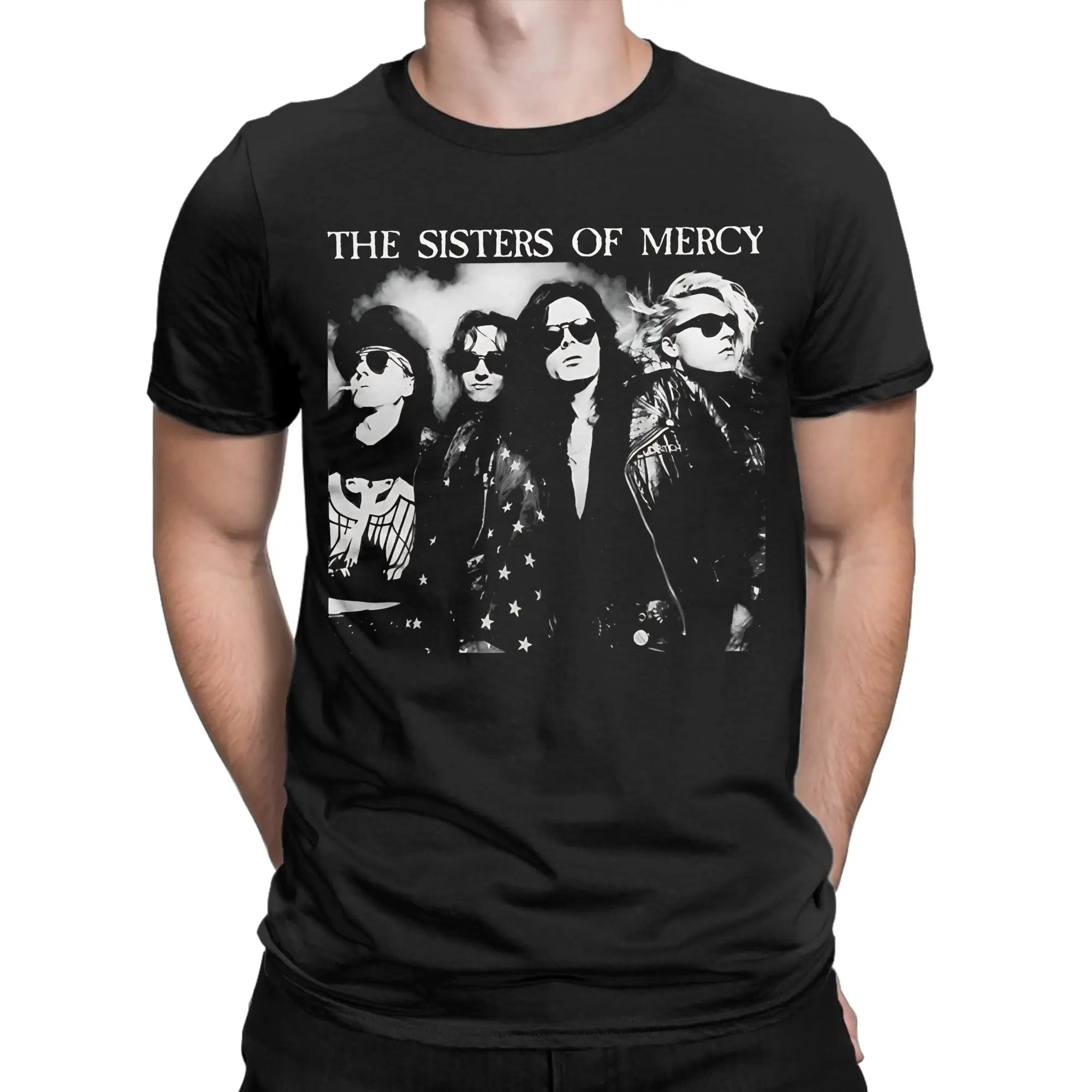 Music Gift Novelty Graphic 100% Cotton T-Shirt The Sisters Of Mercy Tees Tops For Men