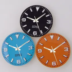 29mm Watch Dial Explore Dial Face for NH35 NH36 Movement Black/Orange/Blue Steel Watch parts Green Lume Replacement Parts