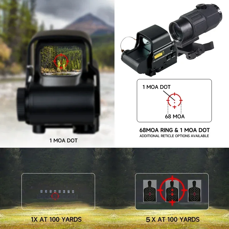 Eo**ch 558 Holographic Collimator 558D*R Red Dot Sight G43/G33/G45 3X 5X Magnifier Airsoft Hunting Gear W/& QD Lever 1:1 Replica