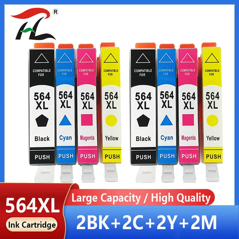 564XL 8 Pack Compatível Do Cartucho De Tinta para hp 564xl 564 para hp photosmart B8550 C6324 C310A C410 6510 D5460 7510 B209A 4610