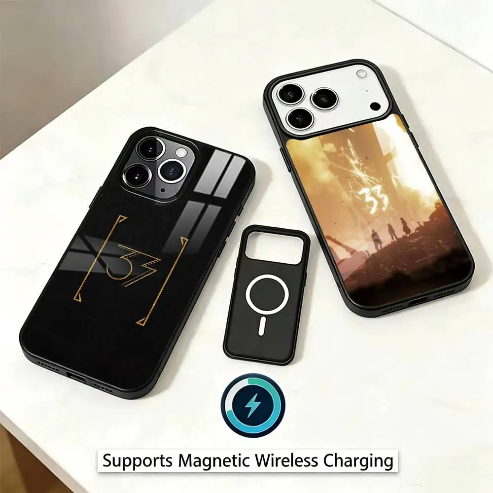 atmospheric Clair Obscur Expedition 33 Phone Case For iPhone17,16,15,14,13Plus,Pro Magnetic Supports Magnetic Wireless Charging