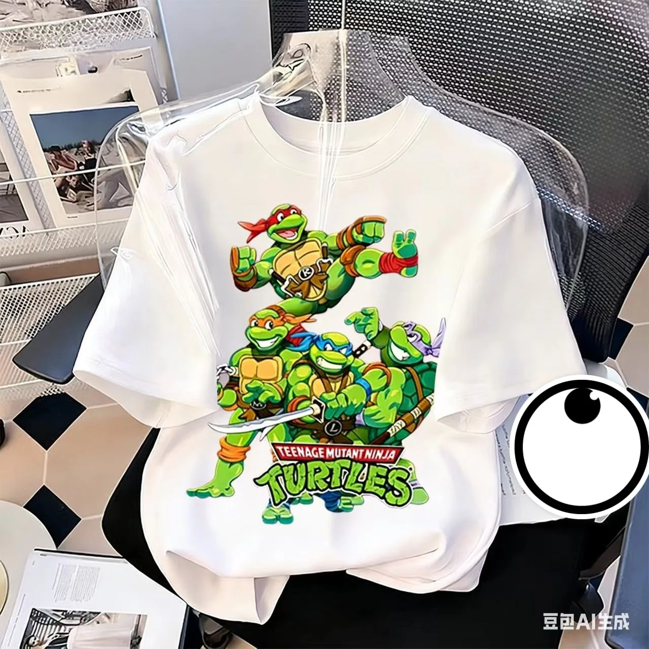 Nickelodeon Ninja Nick - Kinder-T-Shirt mit Ninja Turtles-Muster aus Reiner Baumwolle, Weich Sitzend - Niedliches Oberteil für Kinder