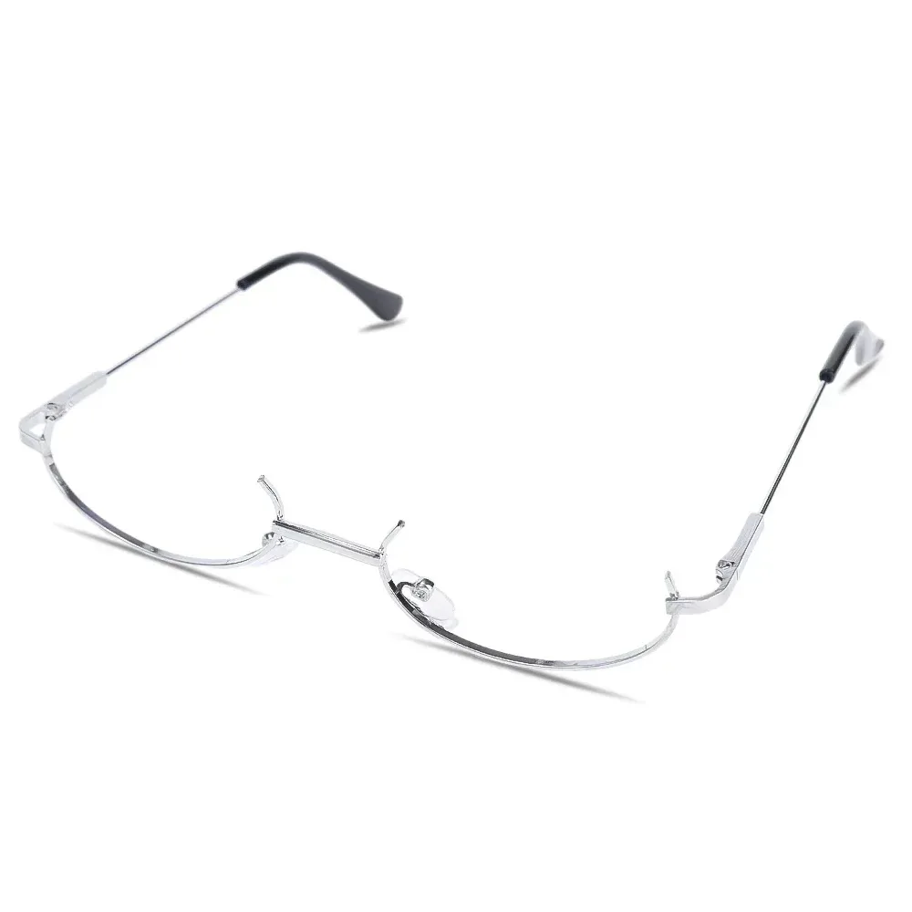 

Without Lens Y2K Half Frame Glasses Metal Vintage Fashion Decoration Glasses Chic Harajuku Photography Fake Glasses