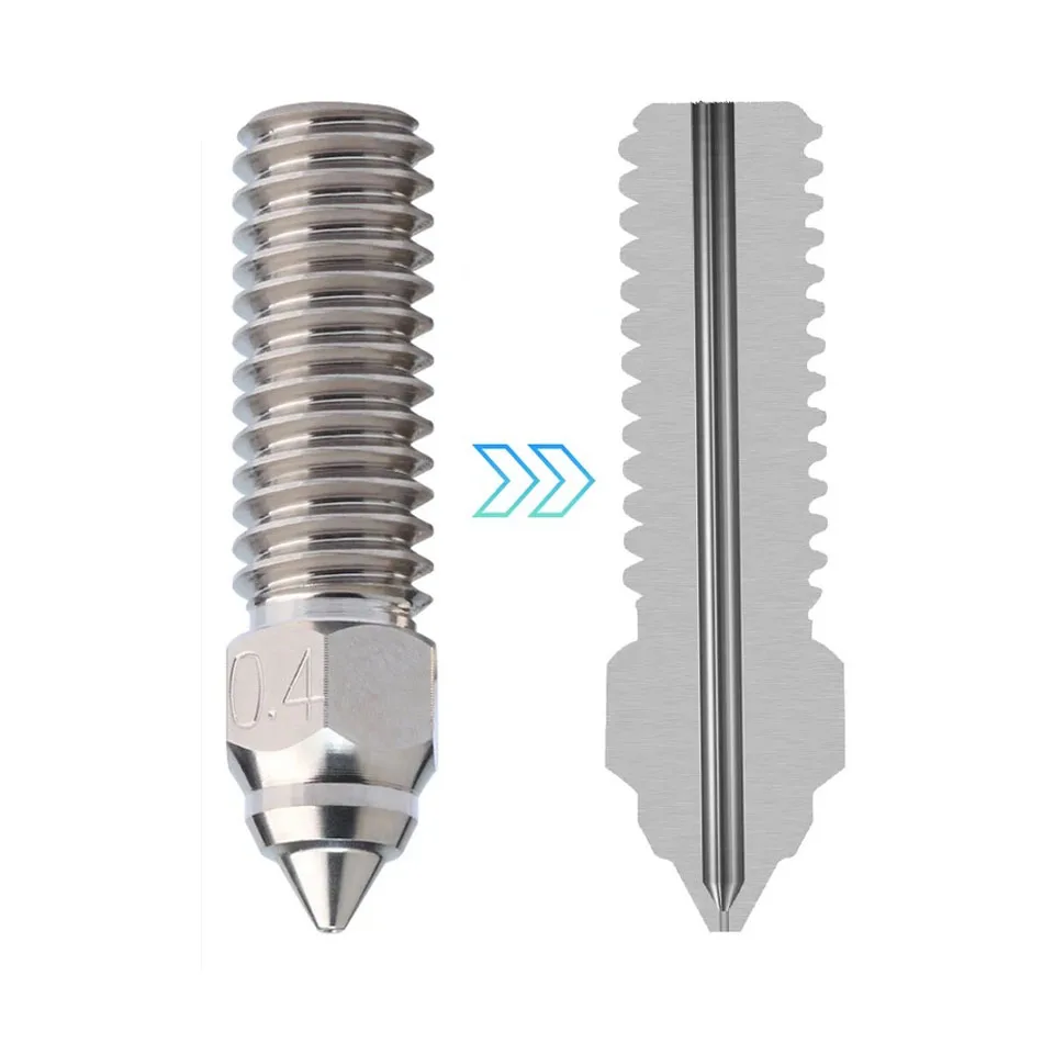 Für creality k1 k1 max düse 3d drucker teile hoch geschwindigkeit düsen messing beschichteter kupfer hartstahl 0,2 0,4 0,6 0,8 1,0 1,2mm 3 stücke