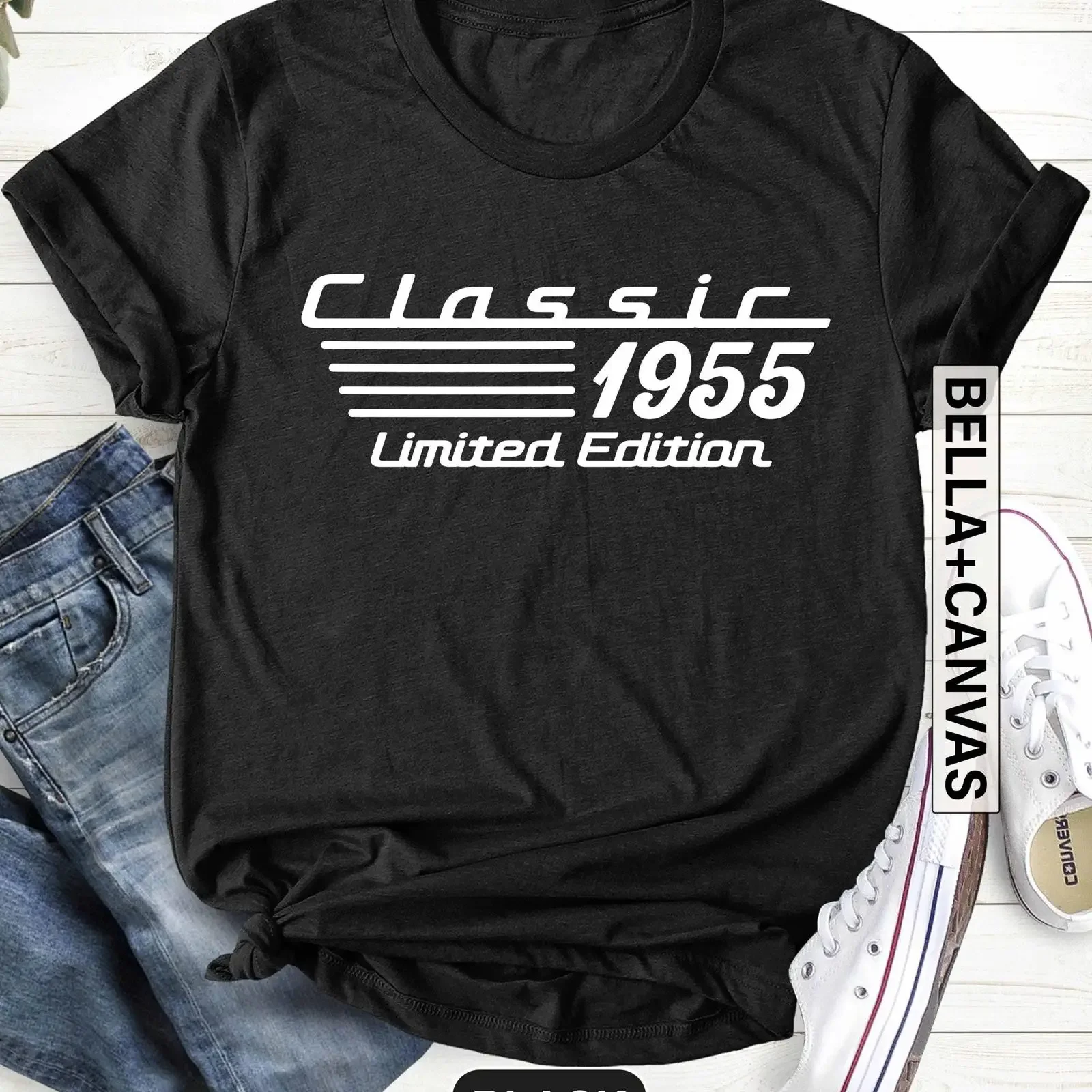 Classic 1955 Limited Edition T Shirt 70th Birthday for Men Vintage Car Lover Custom Auto Owner vintage Washed graphic Stretched