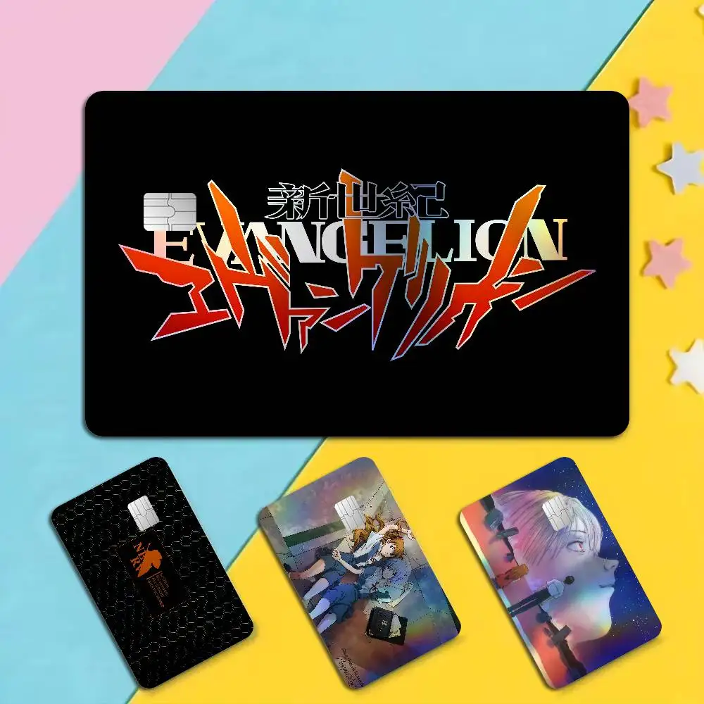 N-Neon G-Genesis E-Evangelion Anime Trendy Laser Glitter Bank Card Stickers All Match Multi Purpose Use