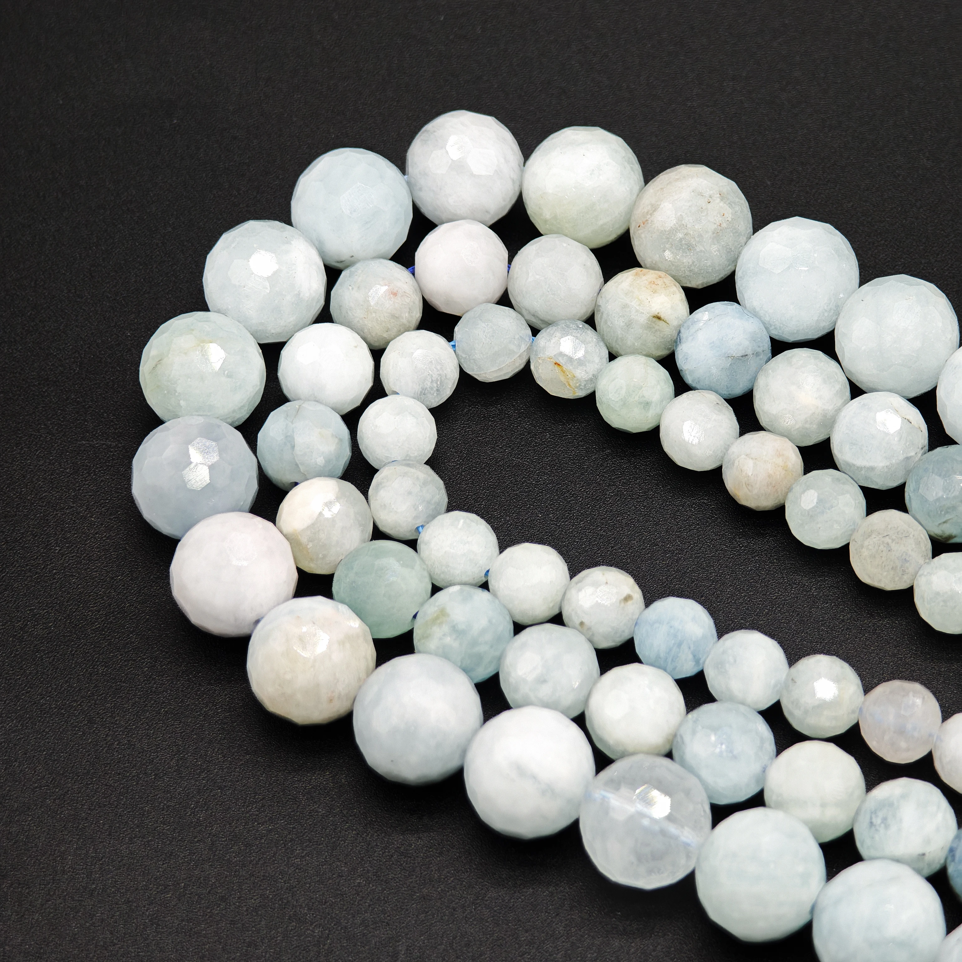 A+ Natural 4mm Brazil Aquamarine Faceted Beads Loose Seed Beads for Jewelry Making Wholesale Beads DIY Accessories