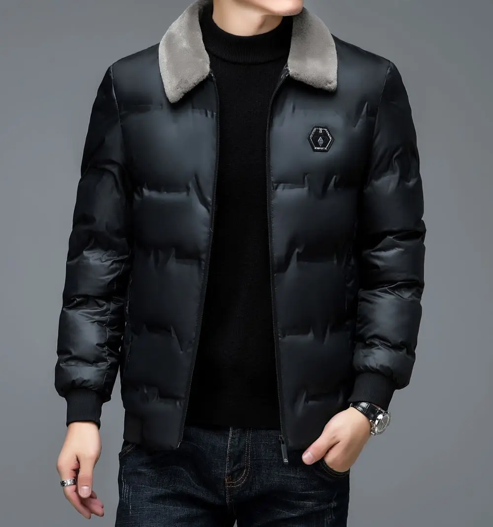 COODRONY Brand Solid Color Zippered Men's Clothing Winter Versatile New Thickened Warm Cotton Suit Collar Windproof Jacket D0006