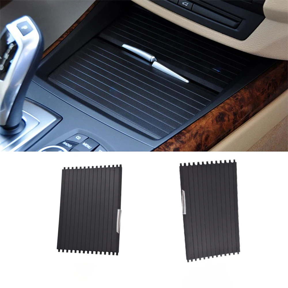 Car Center Console Cup Holder Cover Slide Roller Blinds Storage Box Zipper Sliding Cover For BMW X5 E70 X6 E71 E72 2007-2014