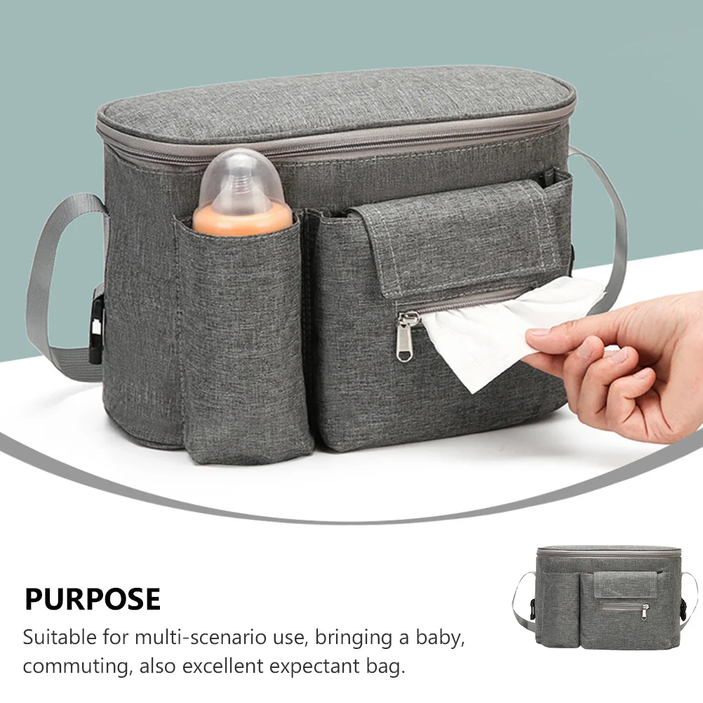 

Practical Large Capacity Stroller Mummy Bag Waterproof Nursery Organizer Baby Supply Pouch Handlebar Diaper Bag